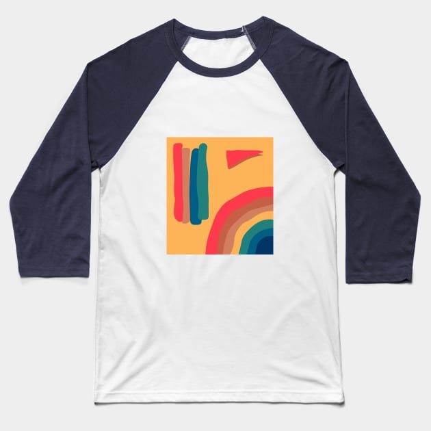 Modern Rainbow Baseball T-Shirt by R. Creatics